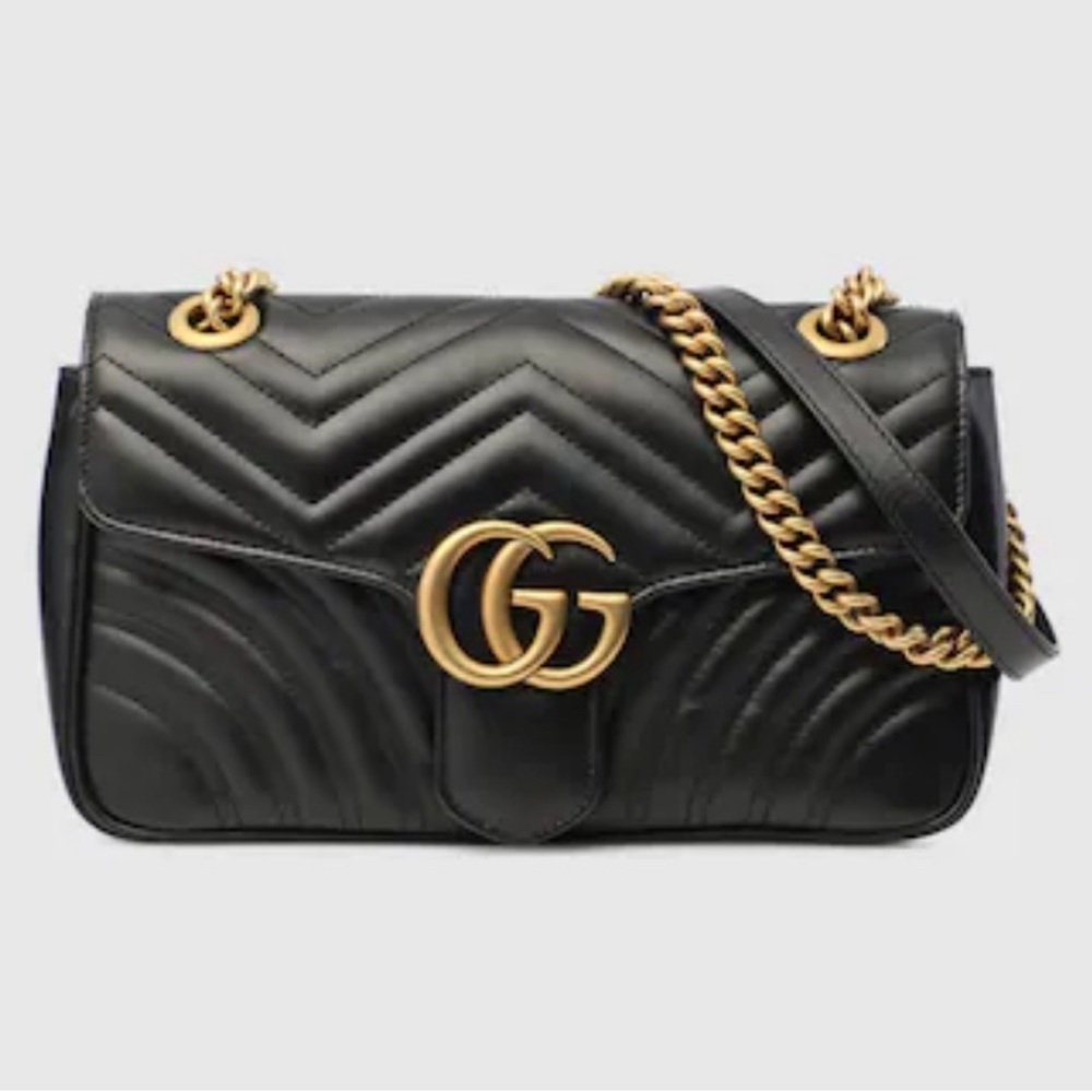 ❤️ GG MARMONT SMALL SHOULDER BAG BLACK/GOLD